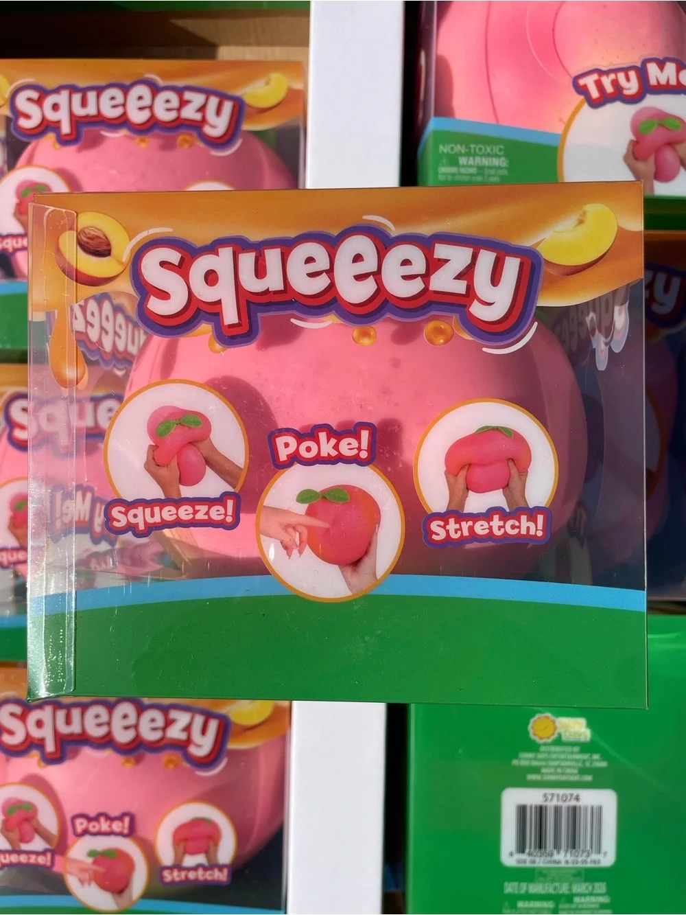 Viral 2 Pack - Squeezy Sunny Days Toy Squishy Banana & Peach Lot NEW!